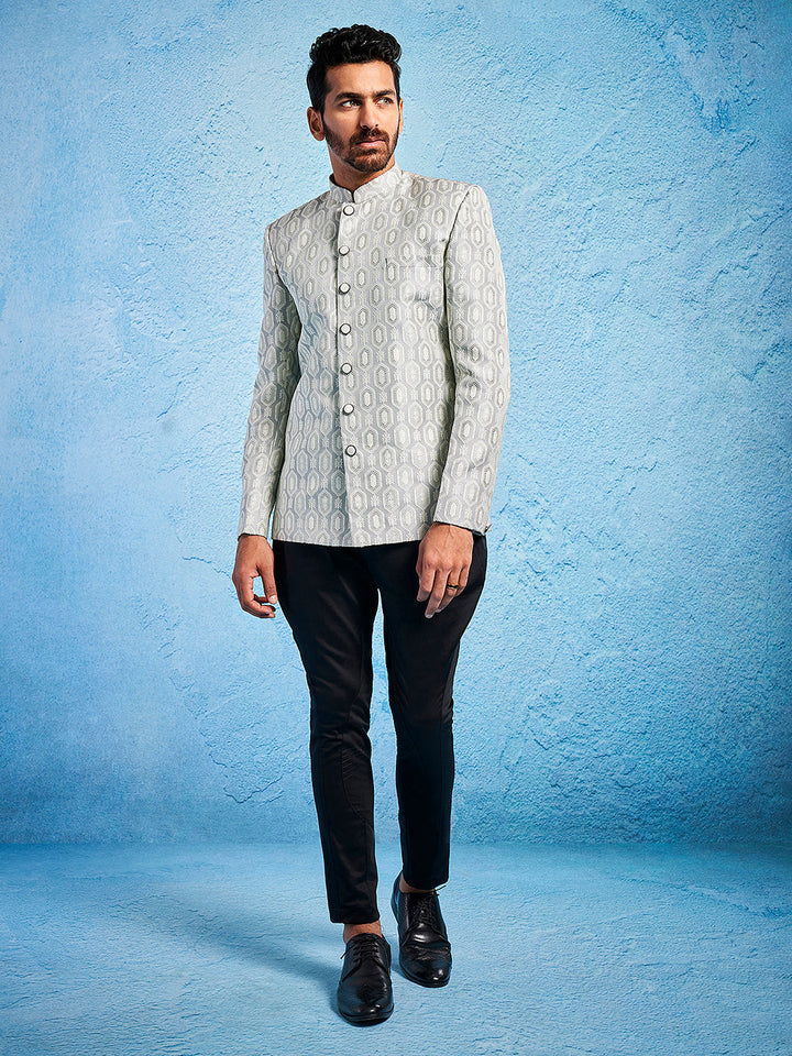 Men's Grey - Jodhpuri Pyjama Set