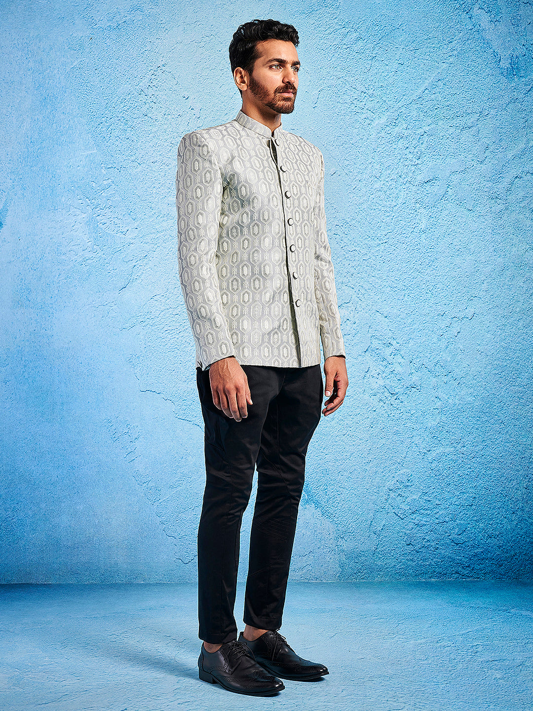 Men's Grey - Jodhpuri Pyjama Set