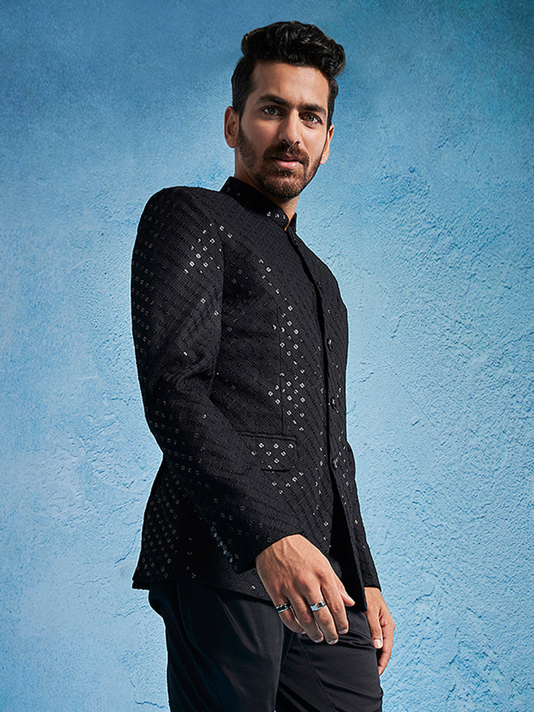 Men's Black Schiflli Jodhpuri