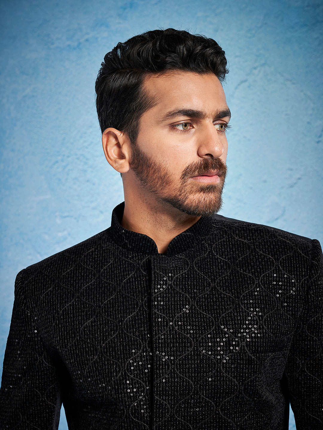 Men's Black - Jodhpuri Pyjama Set