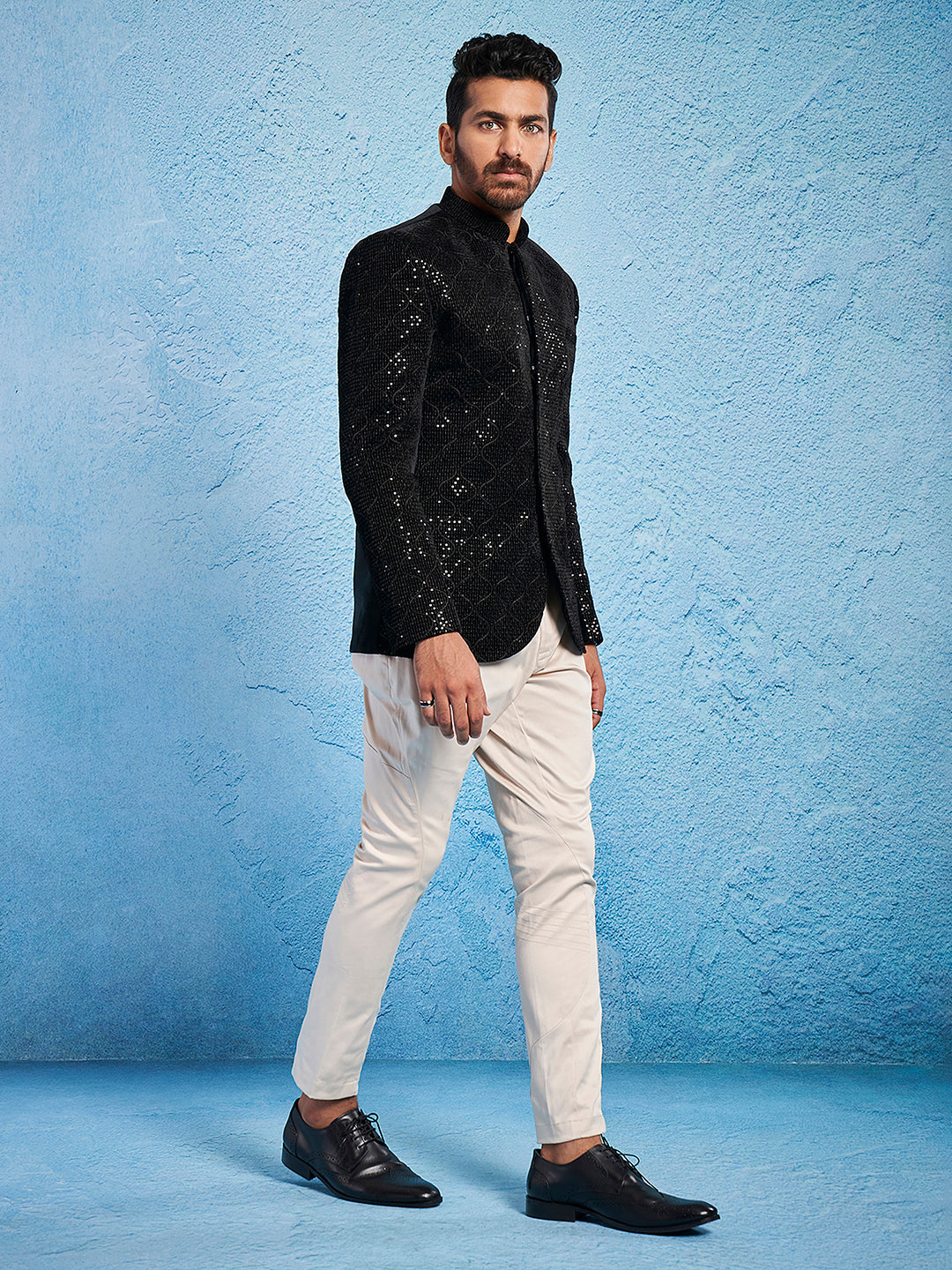 Men's Black - Jodhpuri Pyjama Set