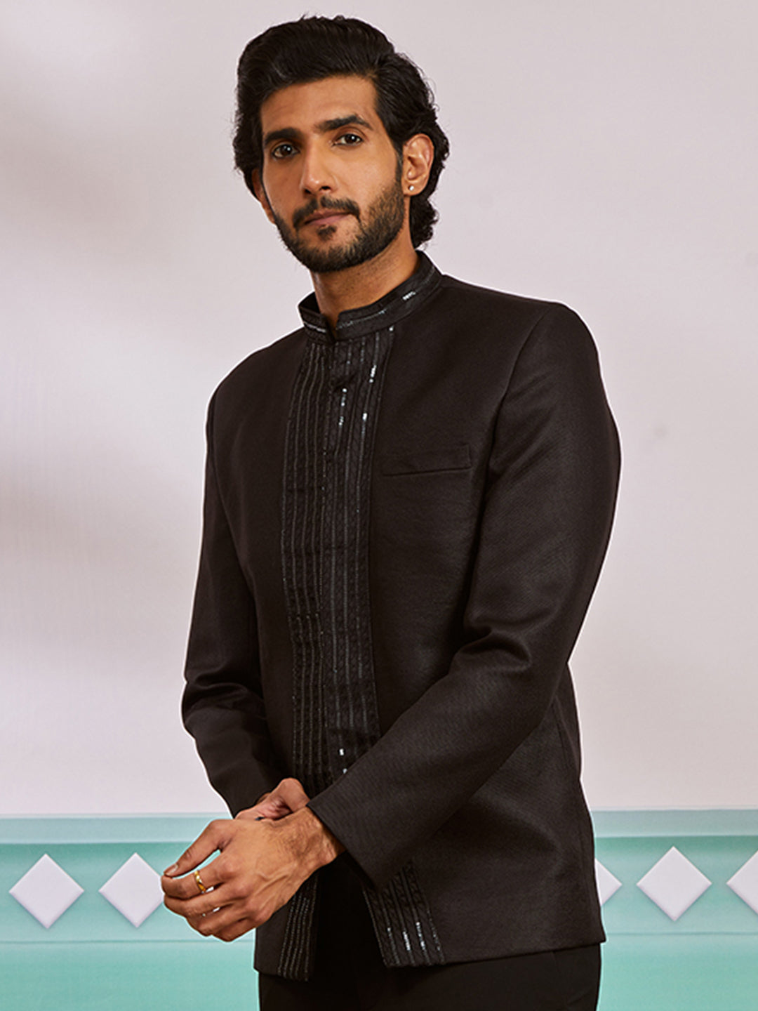 Men's Black Jute Jodhpuri