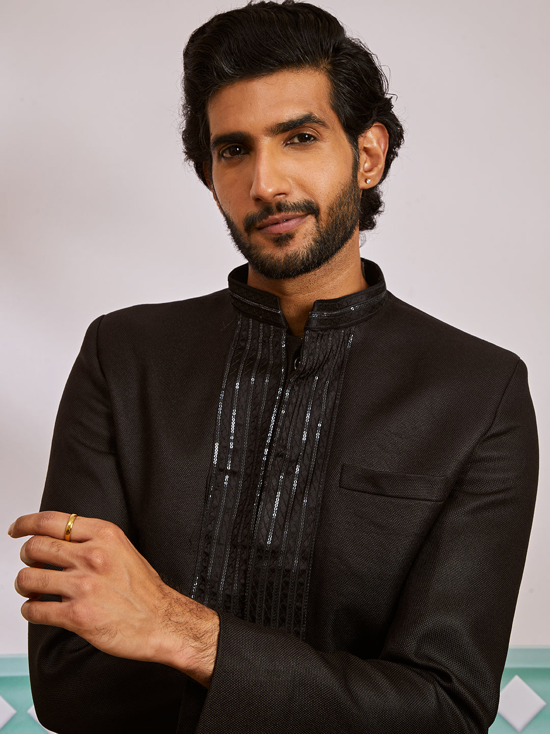 Men's Black Jute Jodhpuri