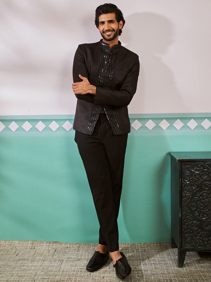 Men's Black Jute Jodhpuri