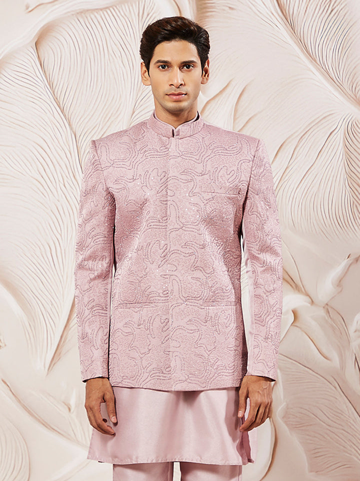 Men's Pink Silk Blend Jodhpuri