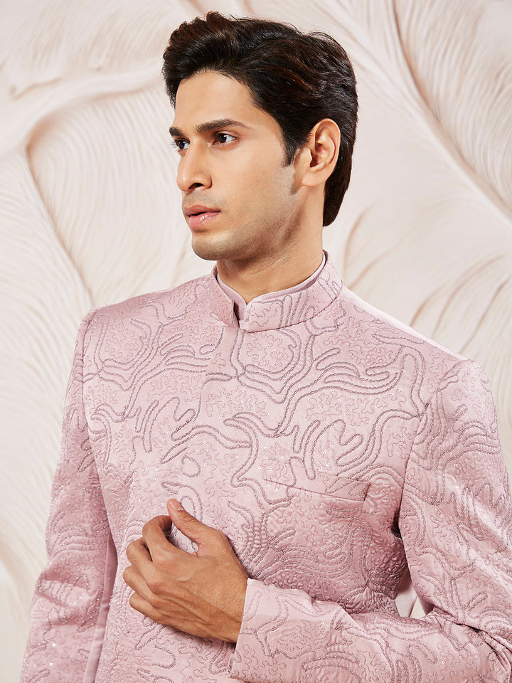 Men's Pink Silk Blend Jodhpuri