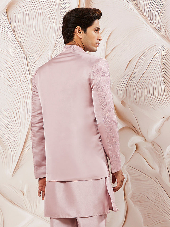 Men's Pink Silk Blend Jodhpuri