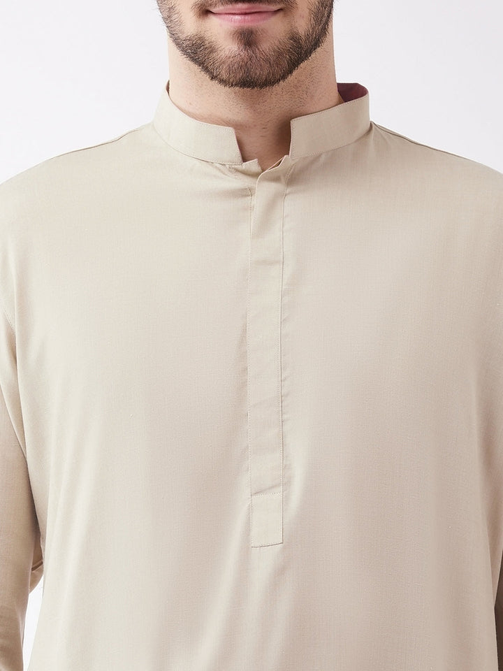 VASTRAMAY Men's Green Cotton Blend Kurta and Pyjama Set