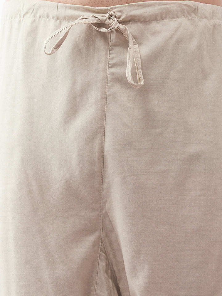 VASTRAMAY Men's Green Cotton Blend Kurta and Pyjama Set