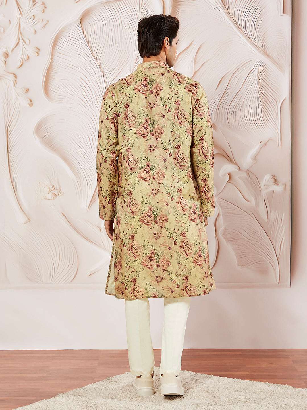 Men's Brown Silk Blend Kurta And Pyjama Set