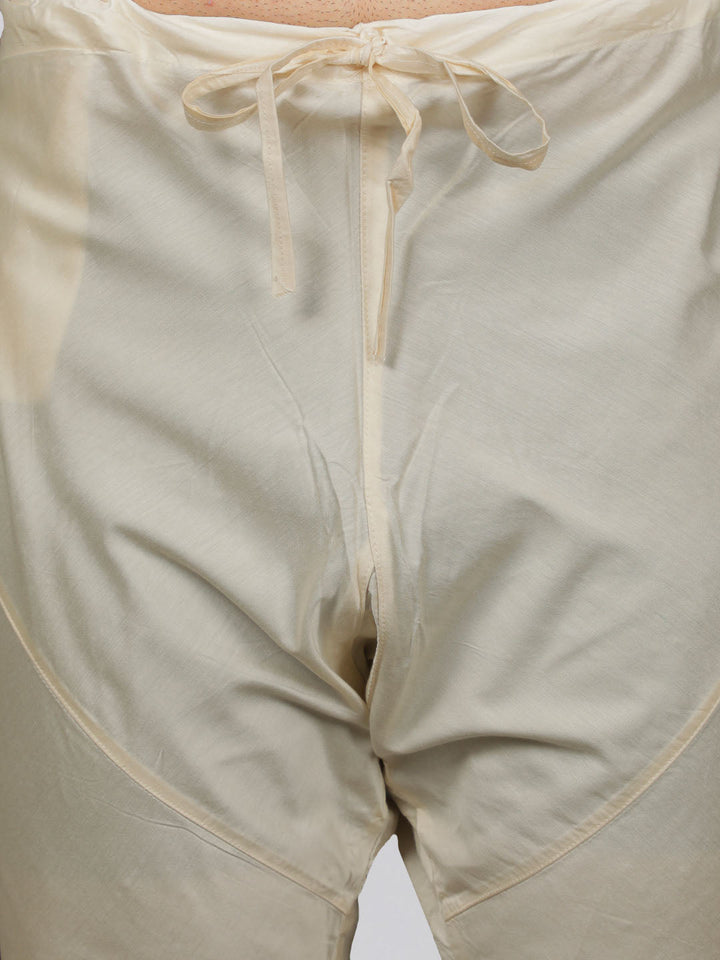 Men's Cream Viscose Kurta, Pant And Dupatta Set