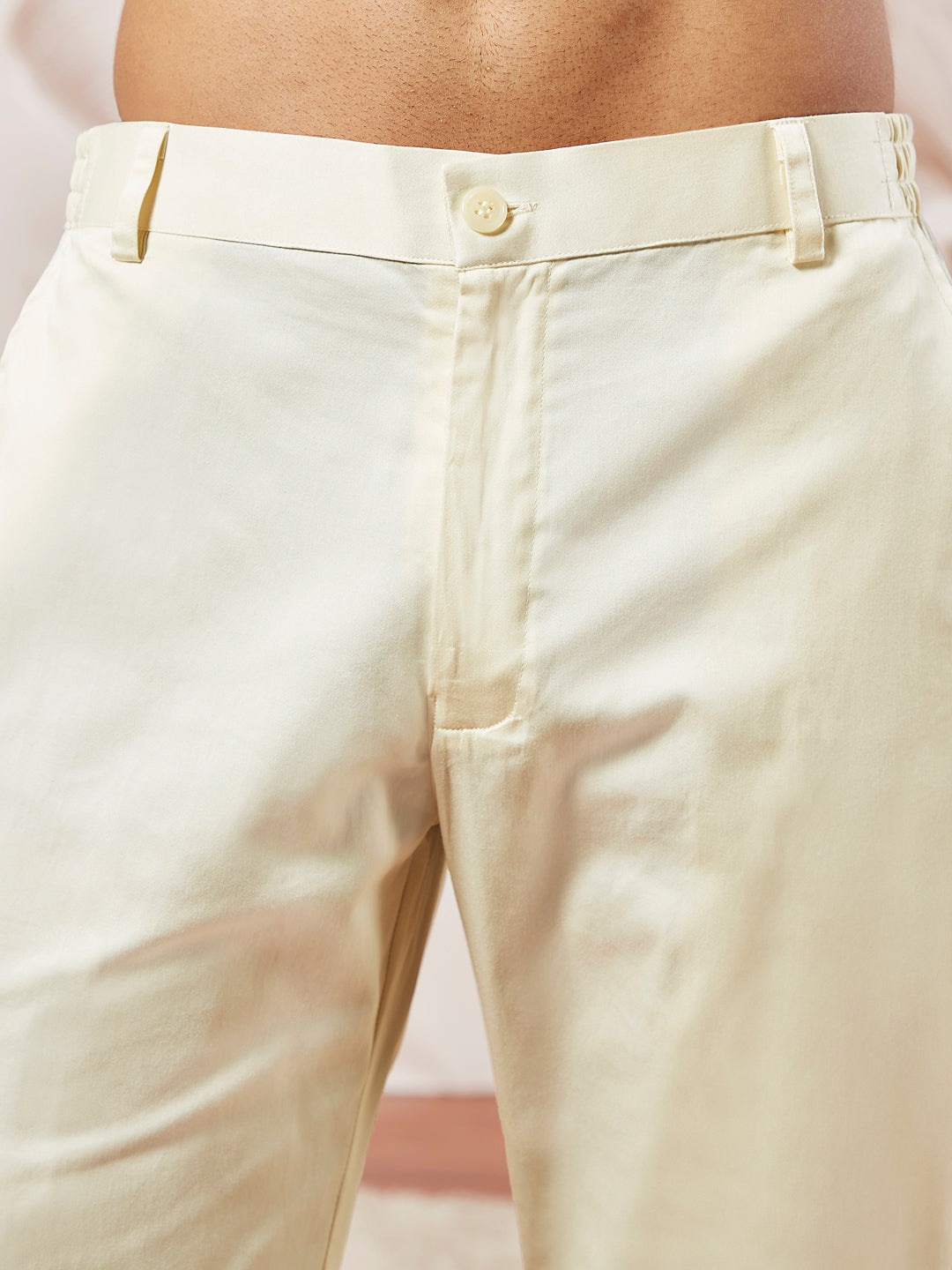 Men's Peach Silk Blend Kurta Pyjama Set