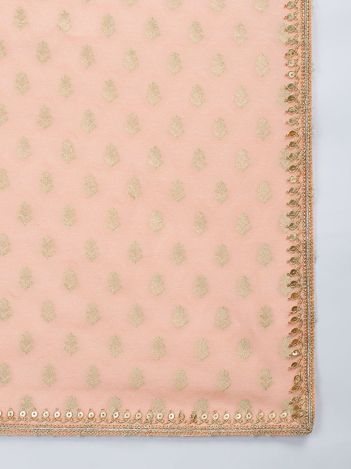 Men's Peach Silk Blend Kurta Pyjama Set