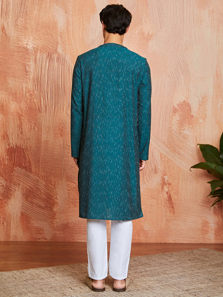 Men's Green Cotton Kurta And Pyjama Set