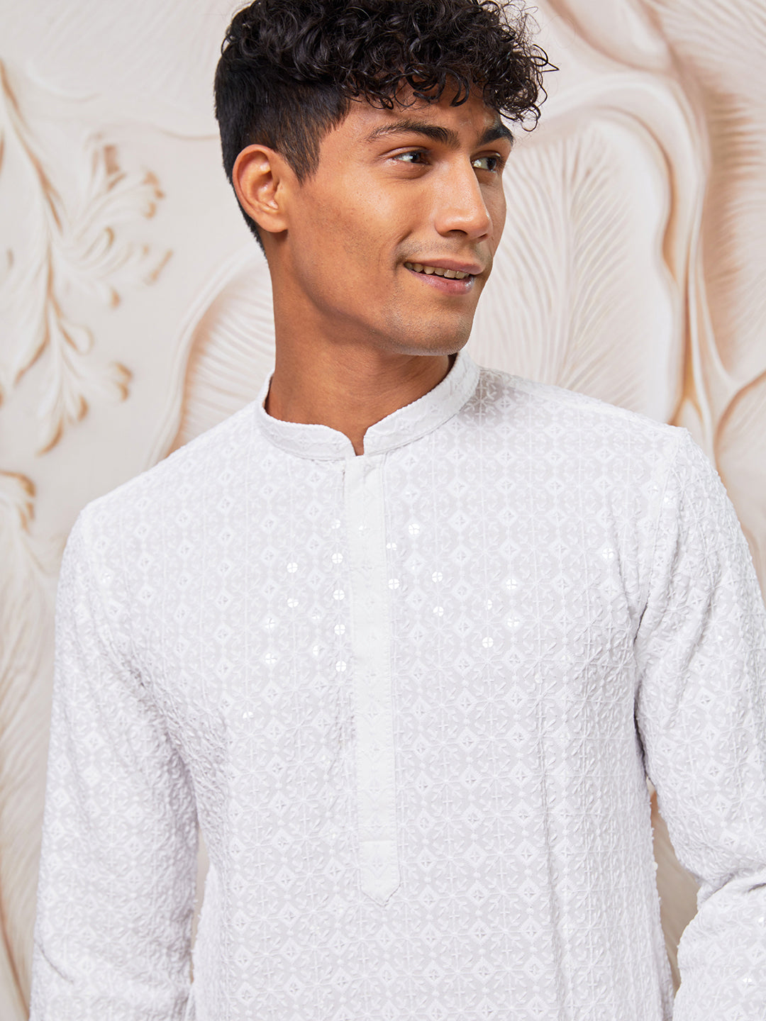 Men's White Rayon  Kurta Pyjama Set