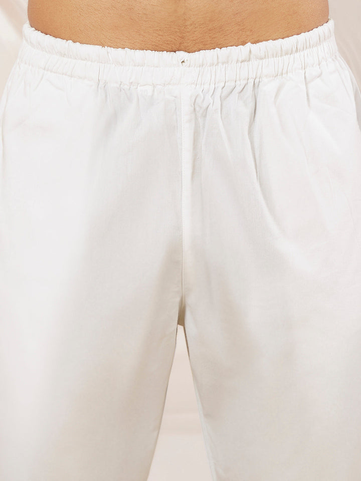 Men's White Rayon  Kurta Pyjama Set