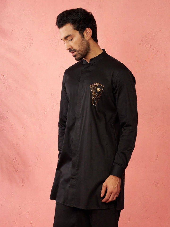 Men's Gold Mid-Length Kurta