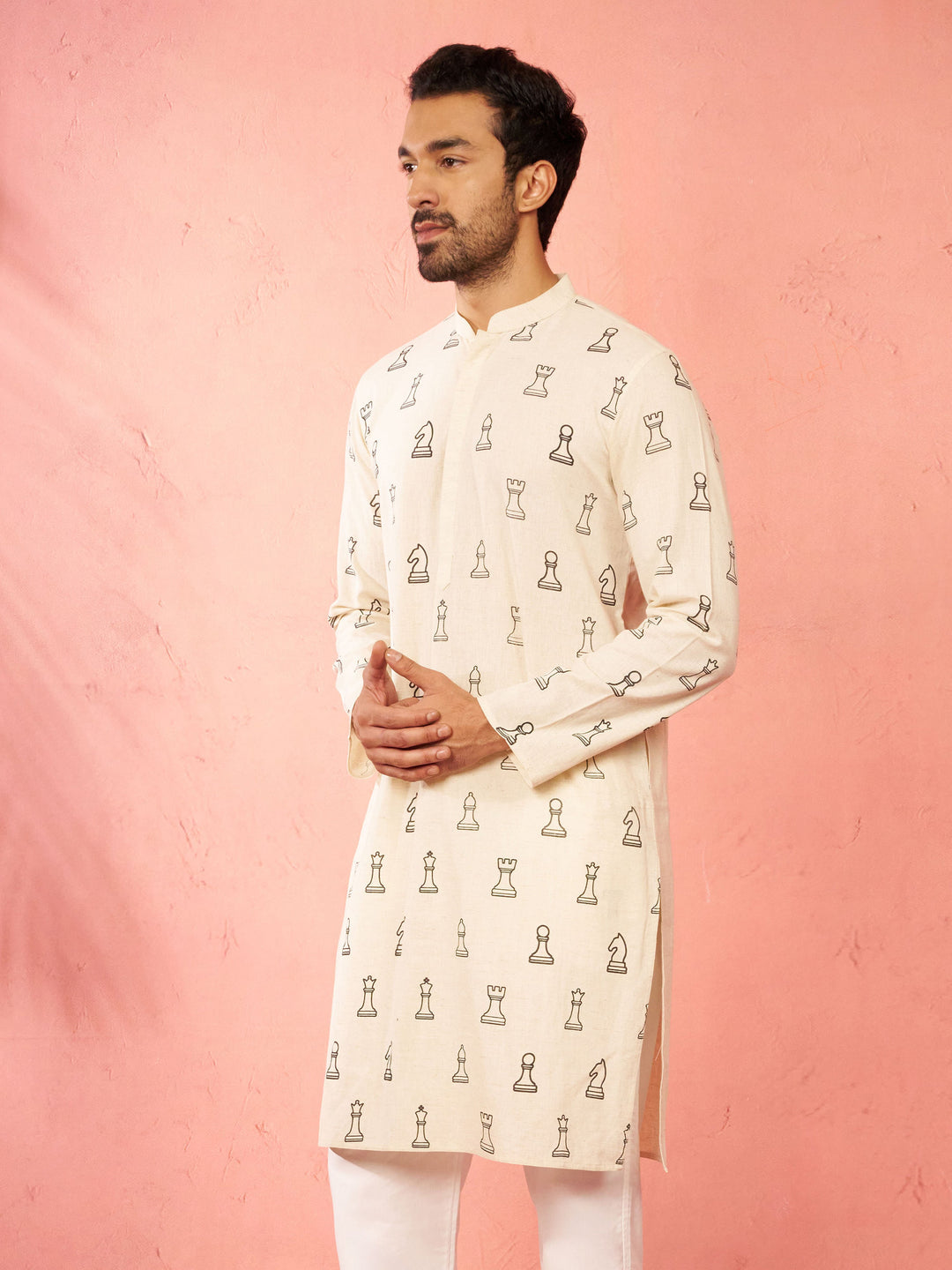 Men's Cream Cotton Kurta