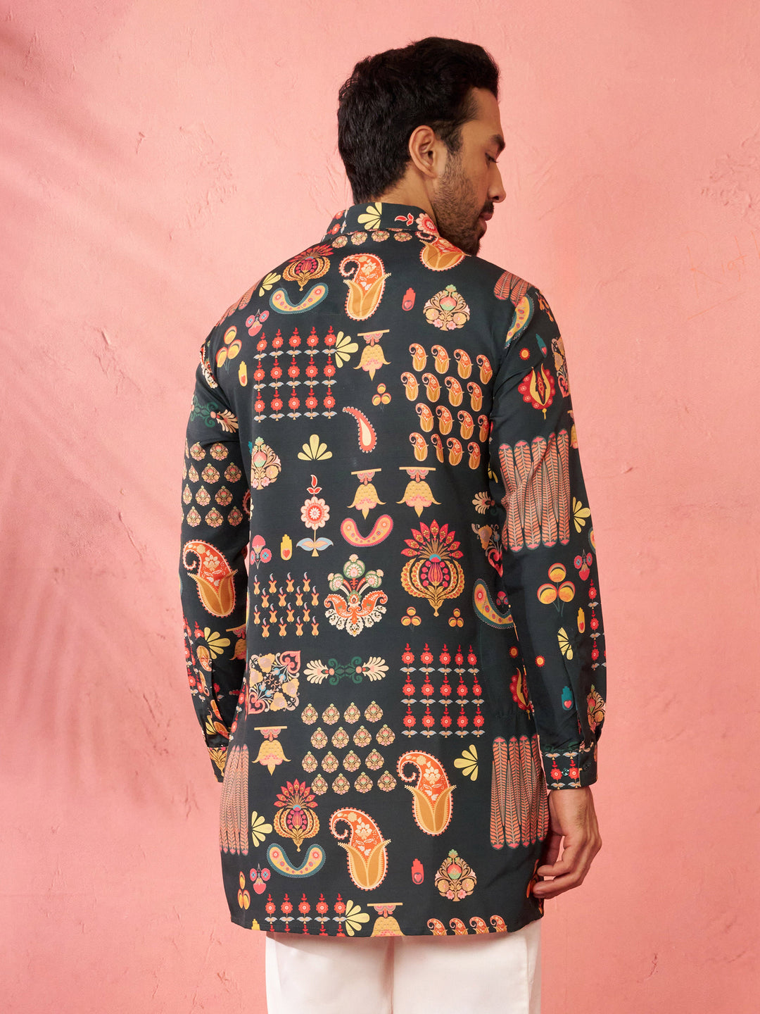 Men's Bottle Green Rayon Kurta