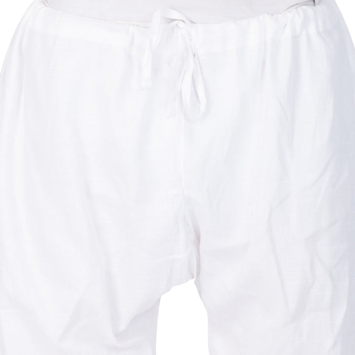 VASTRAMAY Men's White Cotton Kurta, Pyjama & Dupatta Set