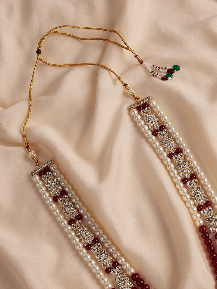 Men's Cream And Maroon - Mala