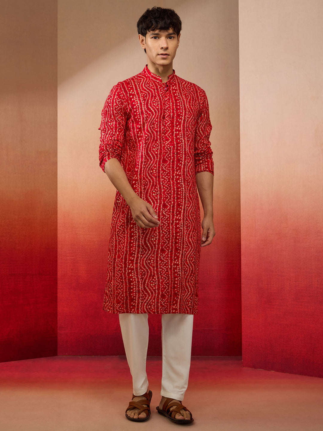 Men's Cream Fine Satin Pyjama