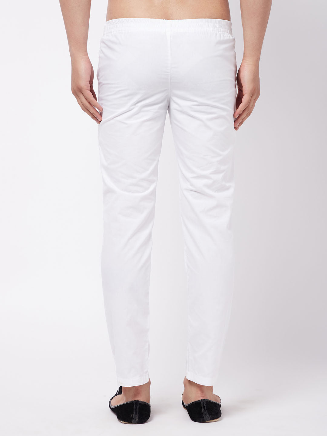 Men's White Cotton Slim Fit Pant