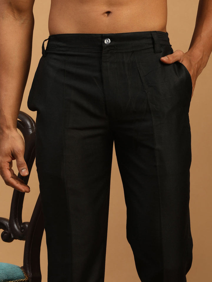Men's Black Cotton Pant Style Pyjama