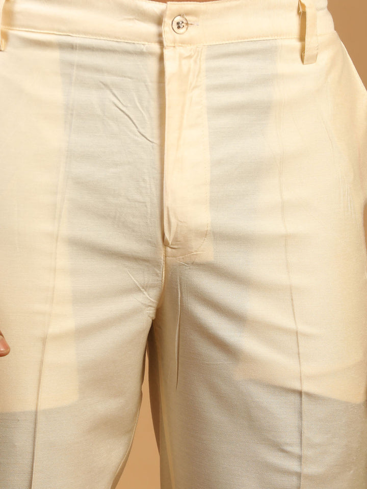 Men's Cream Cotton Pant Style Pyjama