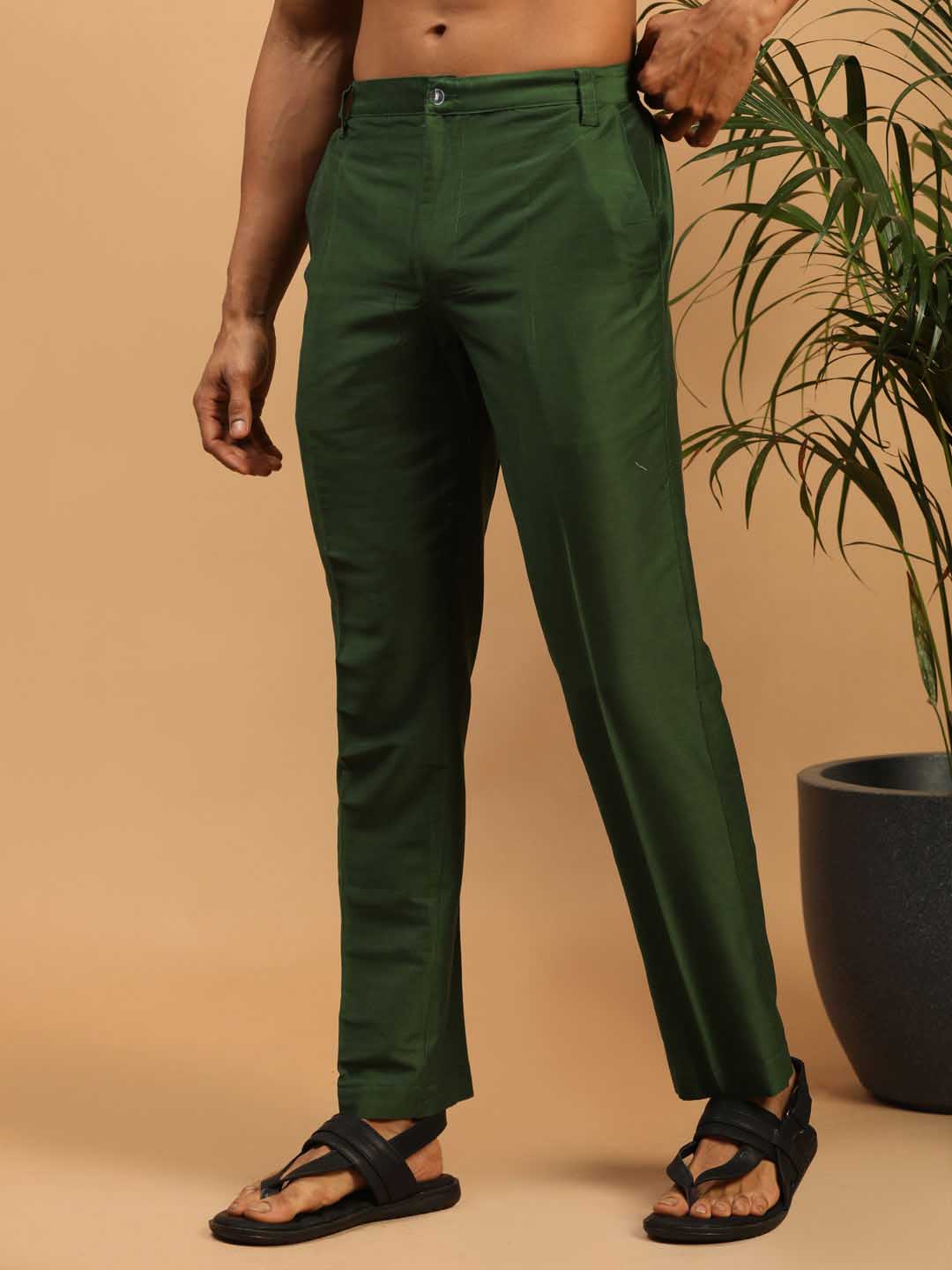 Men's Green Cotton Pant Style Pyjama