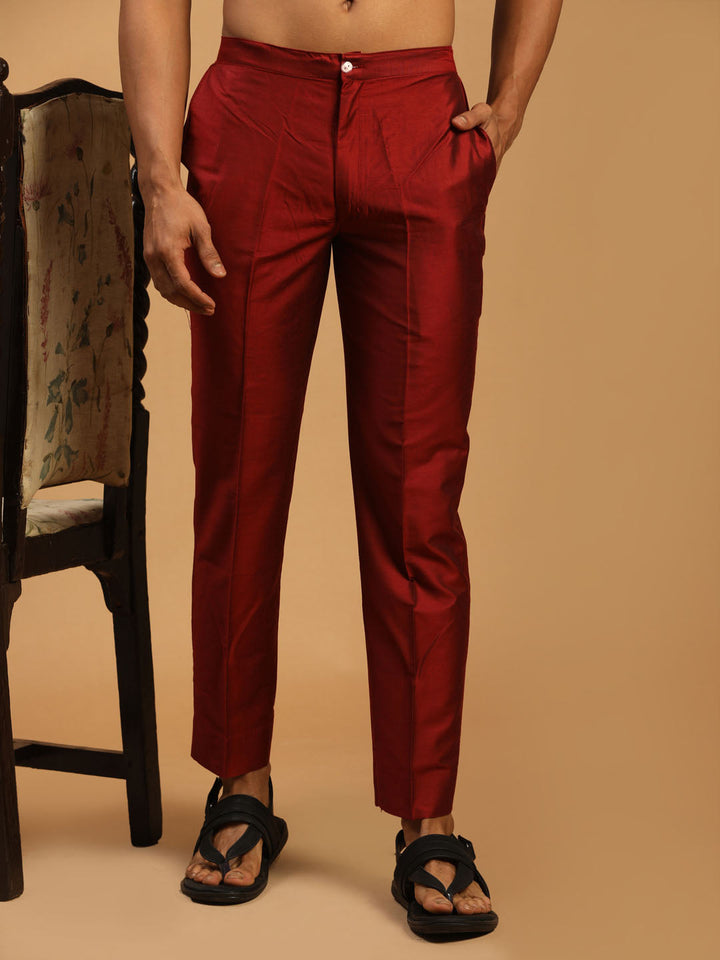 Men's Maroon Cotton Pant Style Pyjama