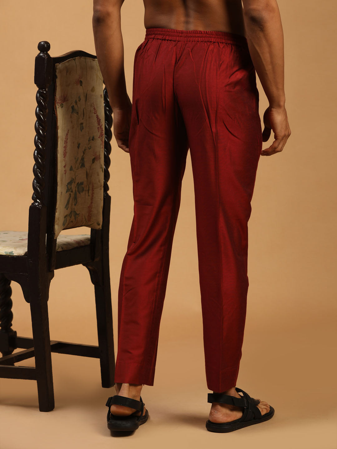 Men's Maroon Cotton Pant Style Pyjama