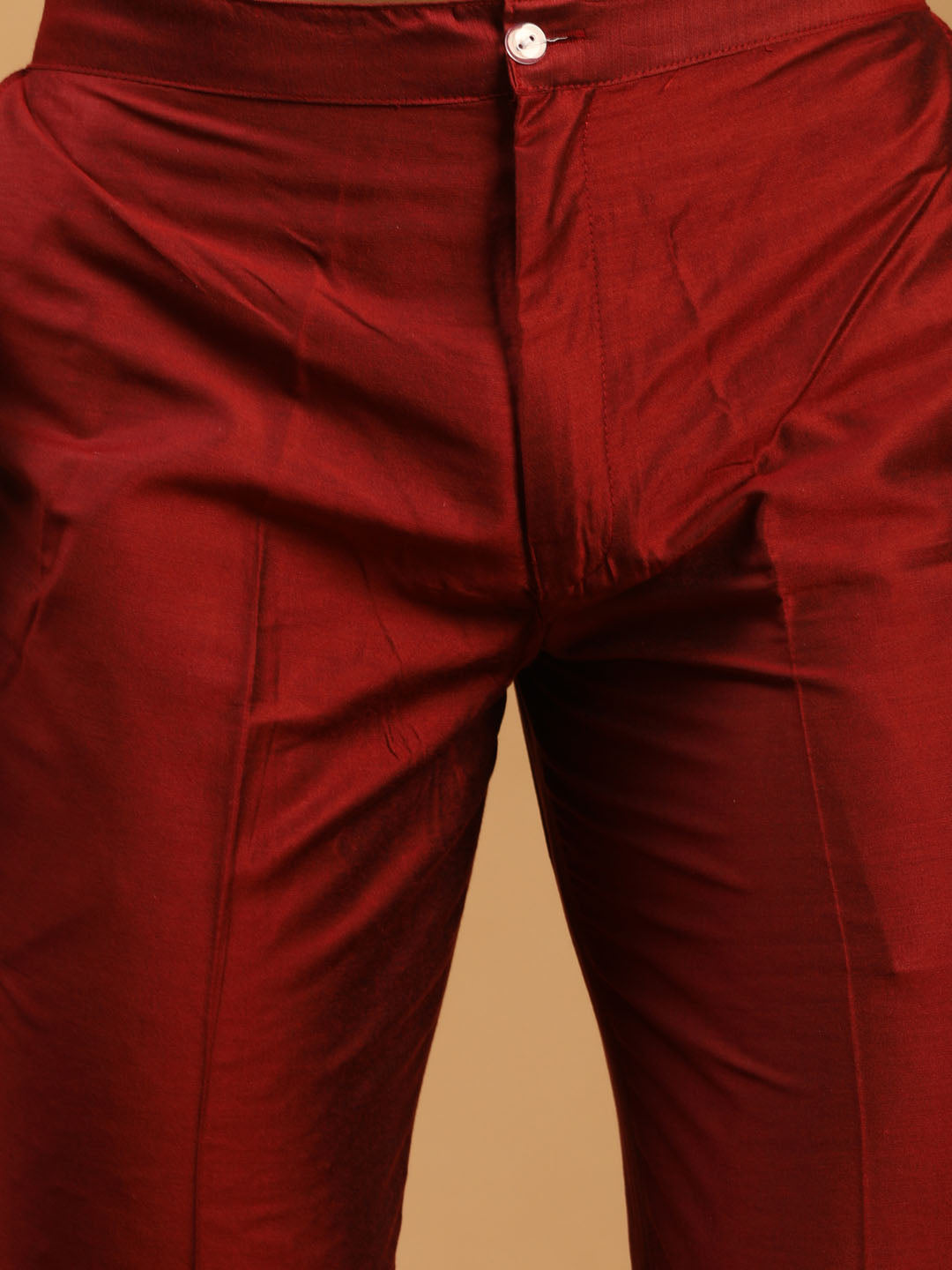 Men's Maroon Cotton Pant Style Pyjama
