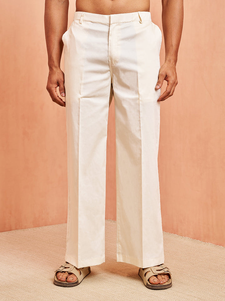 Men's Cream Cotton Palazzo