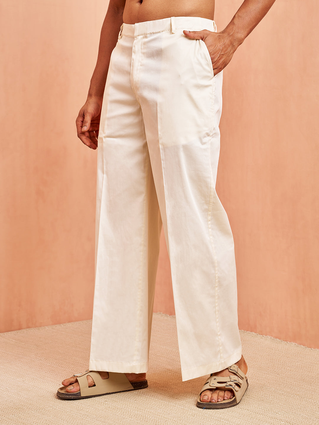 Men's Cream Cotton Palazzo