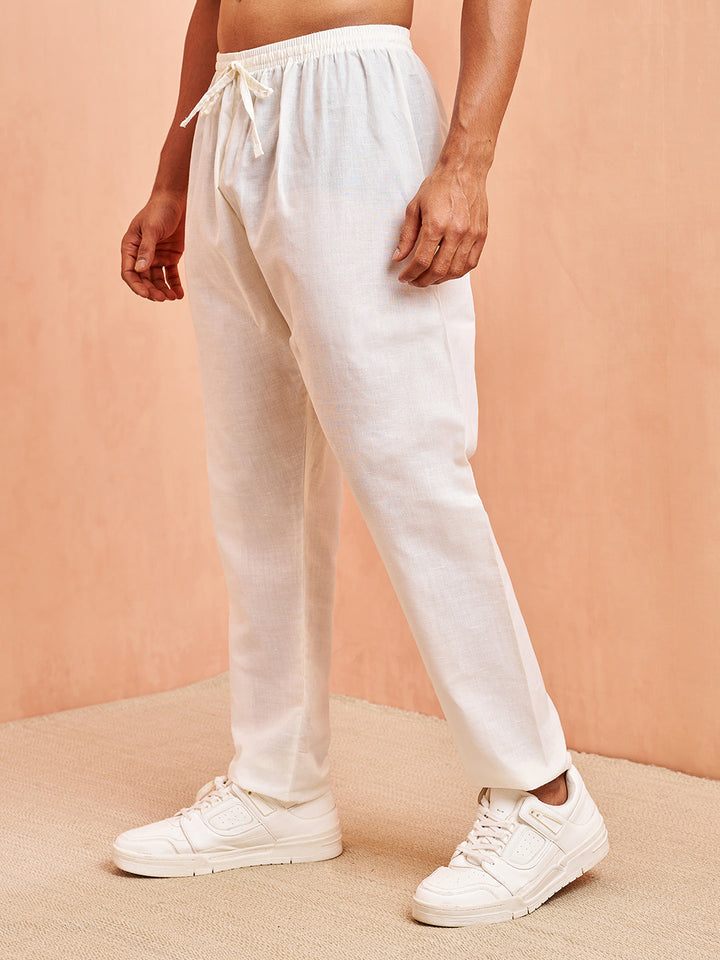Men's Cream Cotton Pyjama