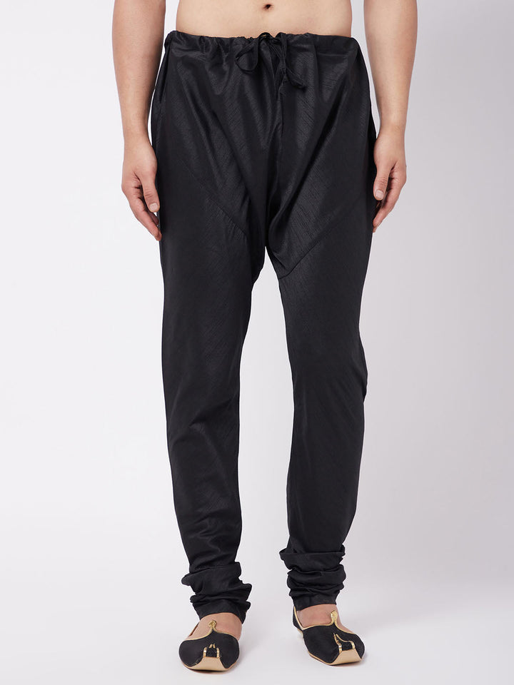 Men's Black Silk Blend Pyjama
