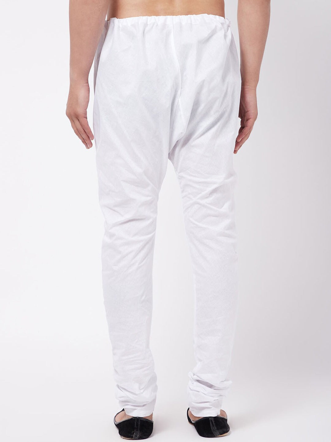 Men White Solid Pure Cotton Relaxed-Fit Pyjama