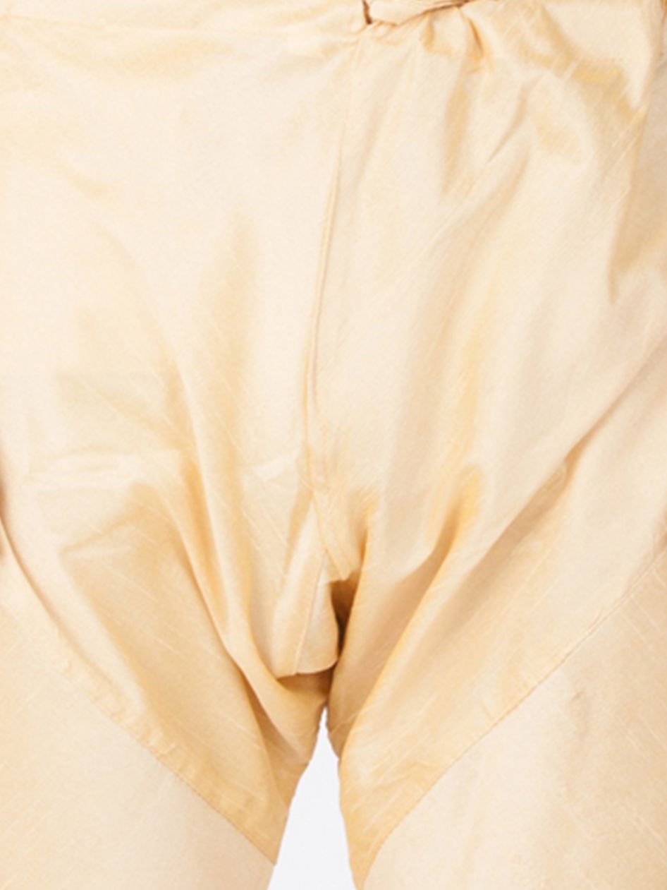 VASTRAMAY Men's Gold Cotton Silk Blend Pyjama