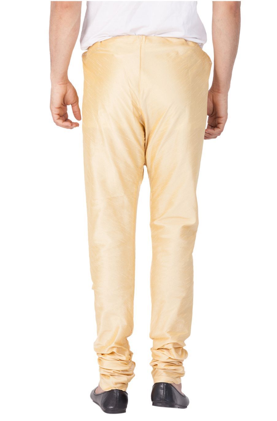VASTRAMAY Men's Gold Cotton Silk Blend Pyjama