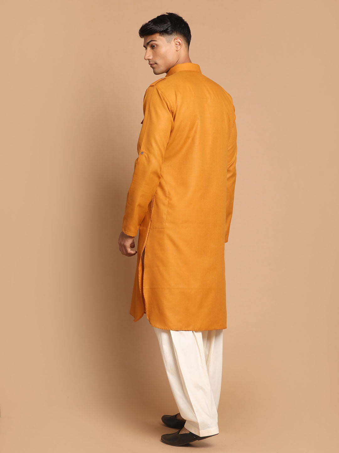 Rust Brown & Cream Pathani Kurta With Patiala