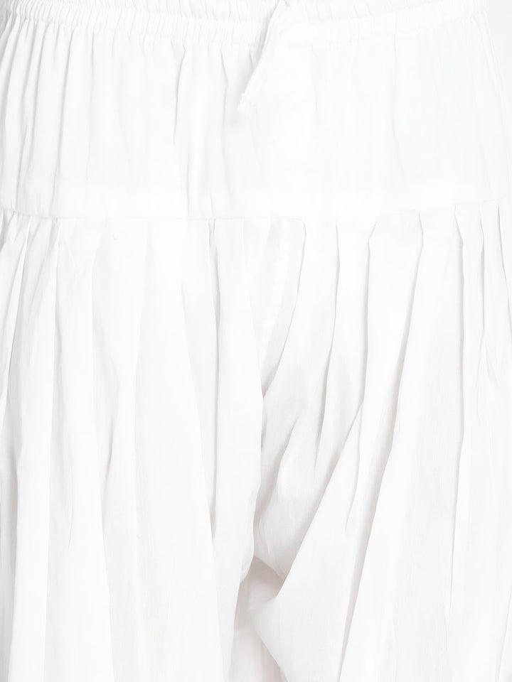 Men's White Viscose Pathani Kurta Set