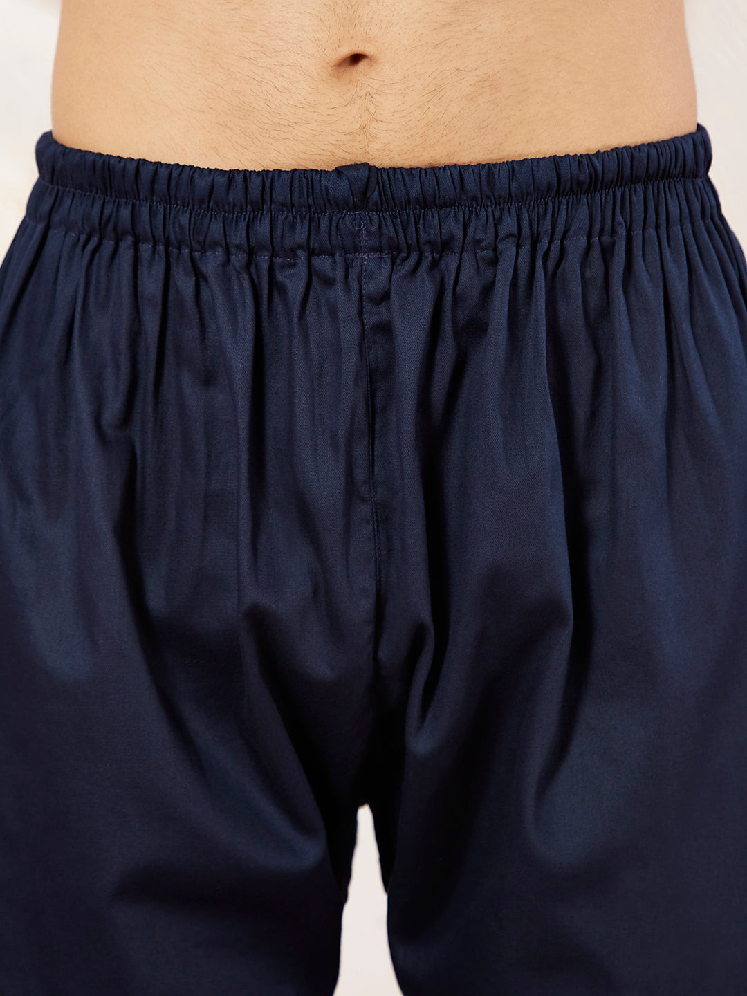 Men's Blue Cotton Pathani Suit Set