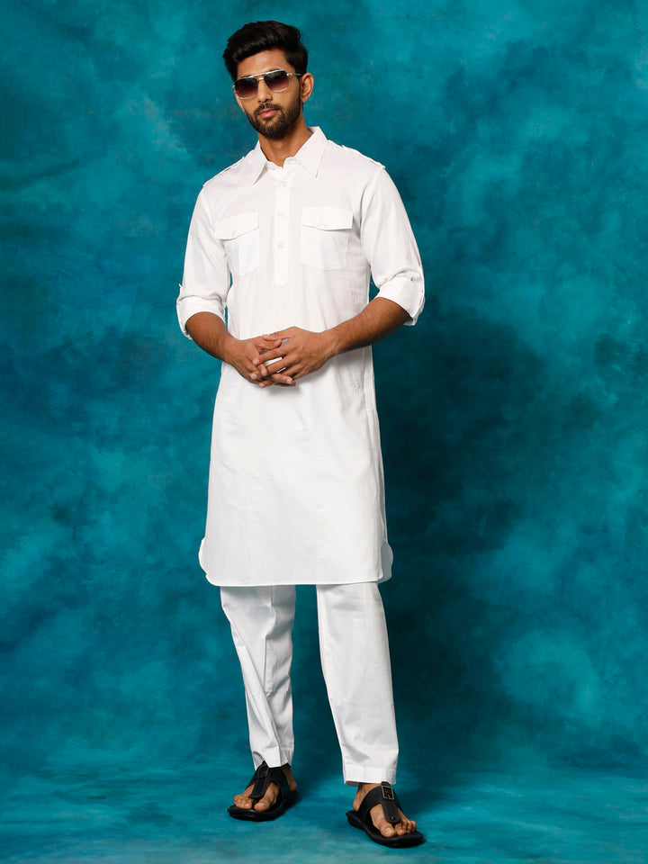 Men's White Pathani Suit Set