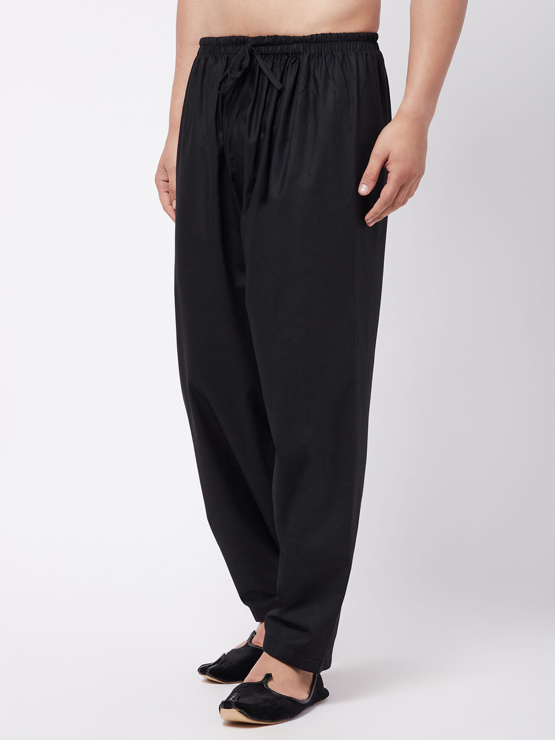 Men's Black Cotton Blend Salwar