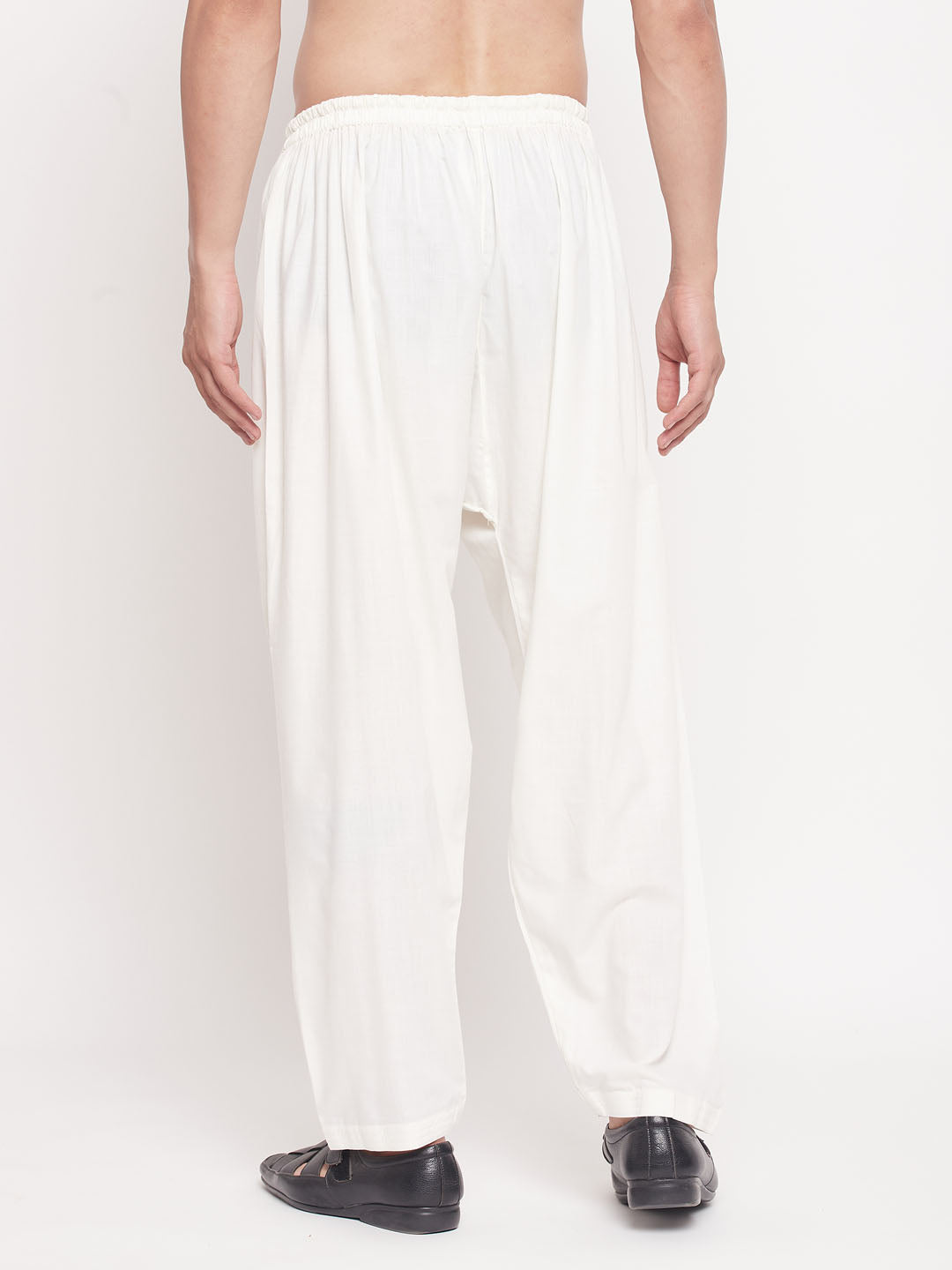 Men's Cream Cotton Blend Salwar