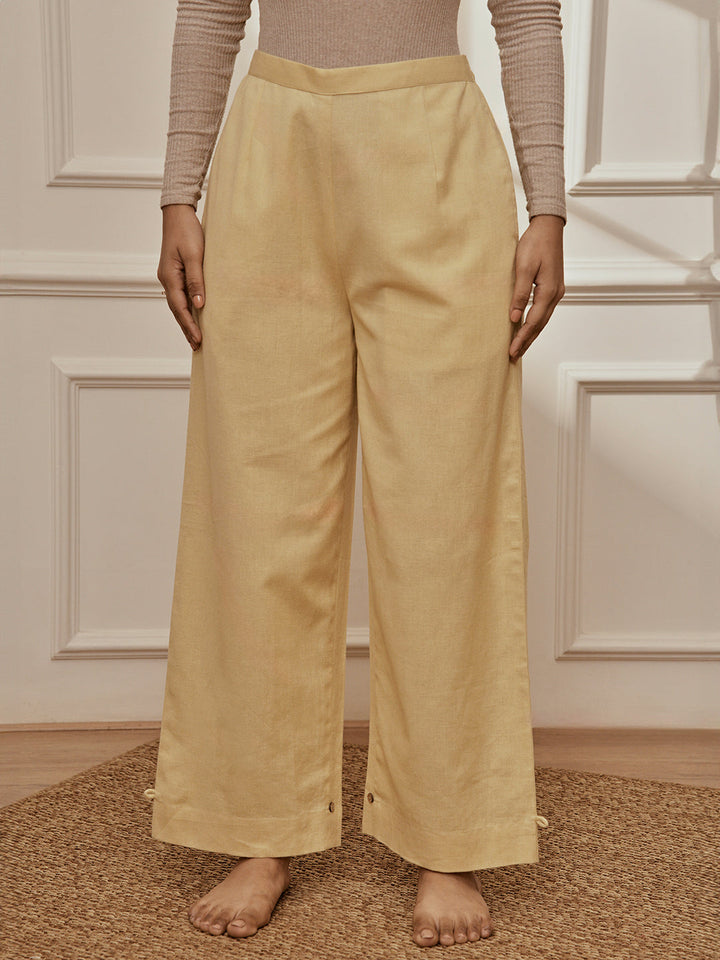 Women's Chiku Cotton Linen Straight Yoga Pants