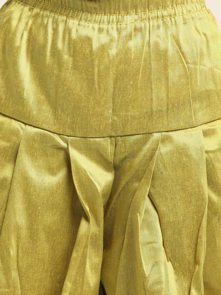 VASTRAMAY Boys' Green Silk Blend Kurta and Patiala Pant Set - qivii