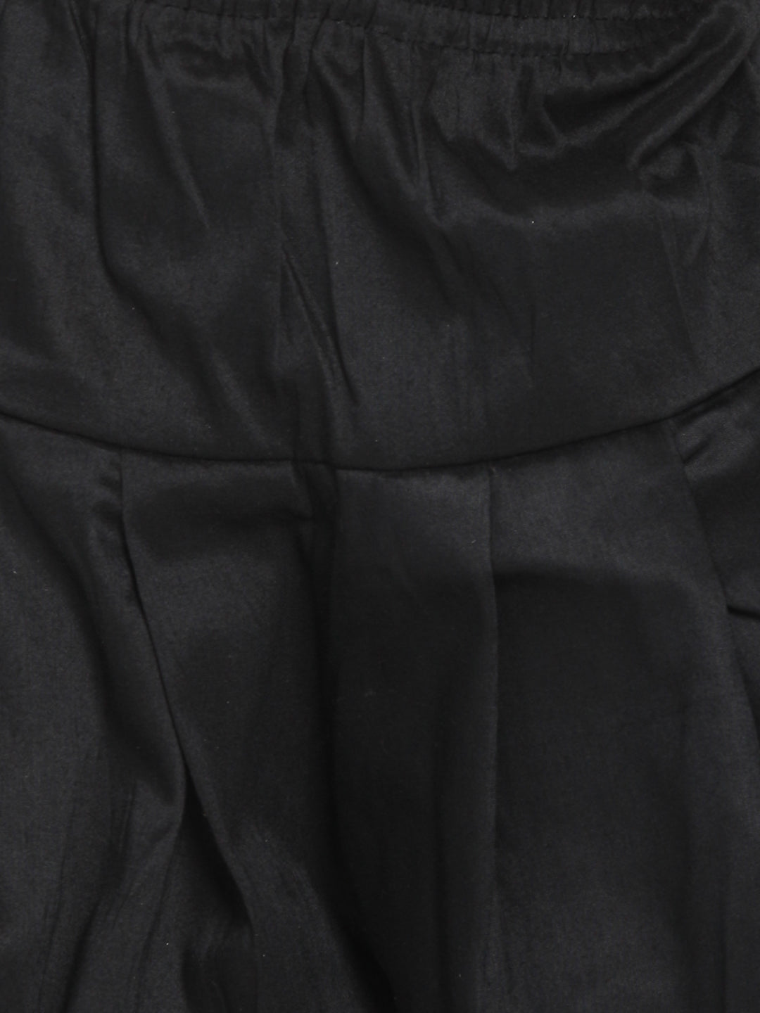 VASTRAMAY Boys' Mustard and Black Silk Blend Kurta and Patiala Pant Set - qivii