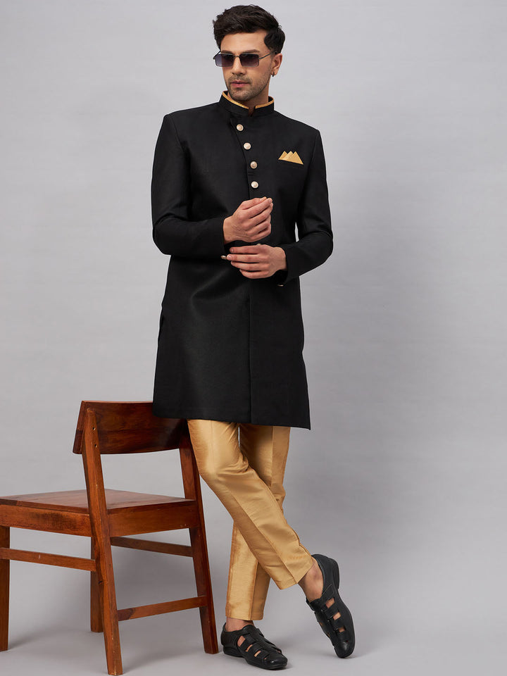 Men's Black Indo Western Set